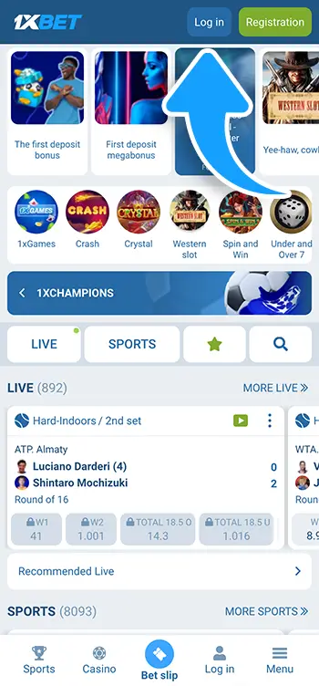 Step 1 - Log in to your 1xBet account