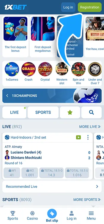 Step 2 - Click Registration