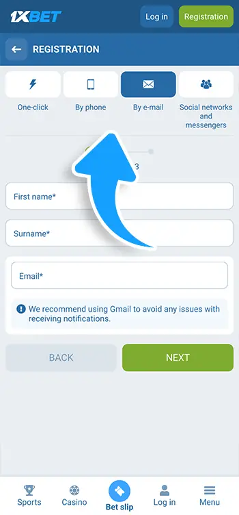 Step 3 - Choose registration method