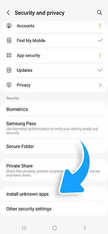 Step 4 - Allow Install unknown apps