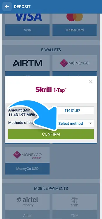Step 6 - Confirm the deposit transaction