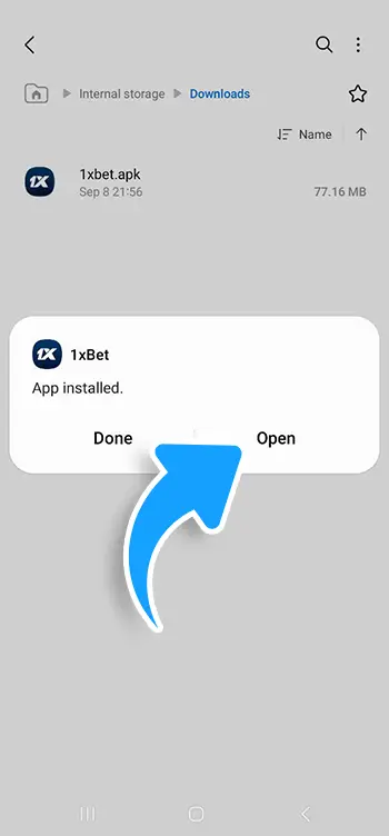 Step 7 - Open 1xBet app and sign in or create account
