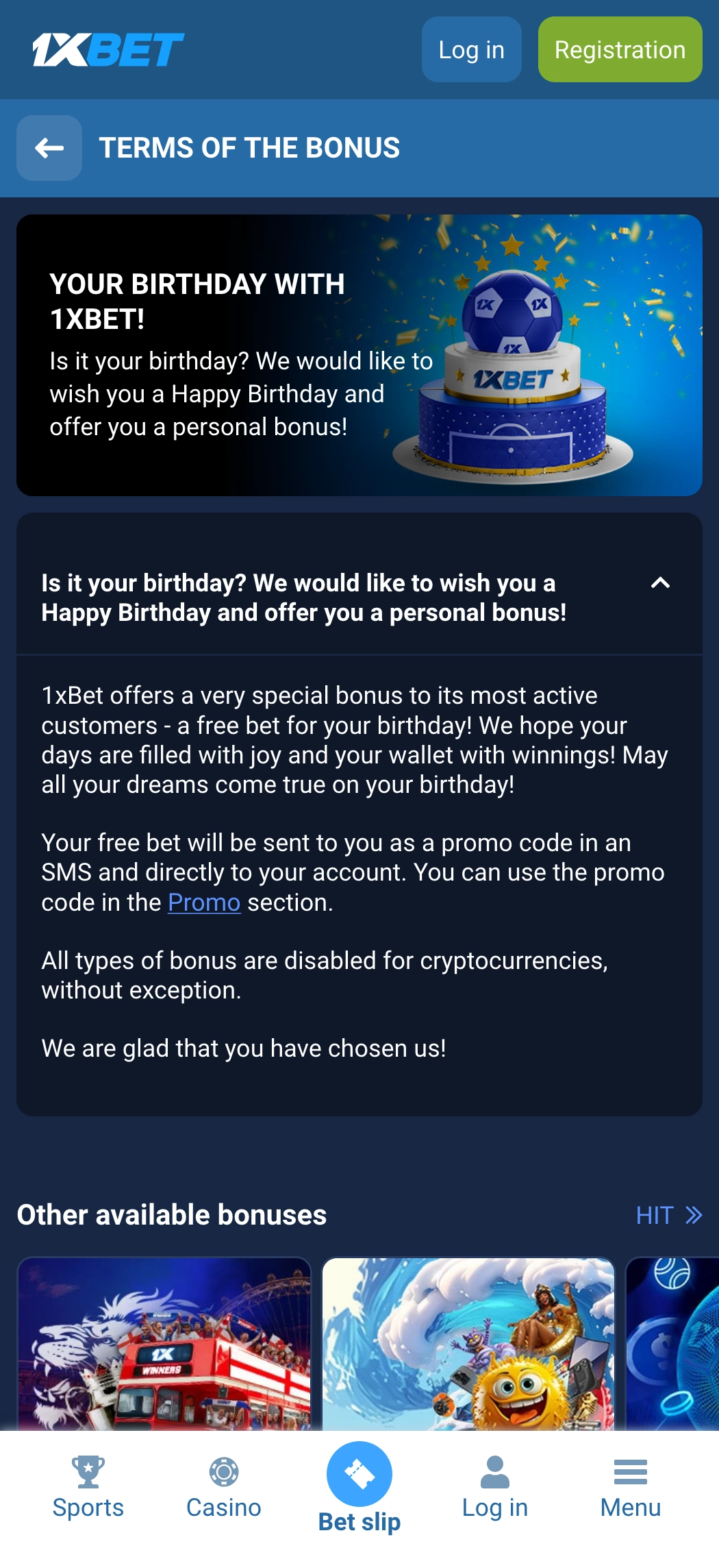 Birthday Gift promo for verified users